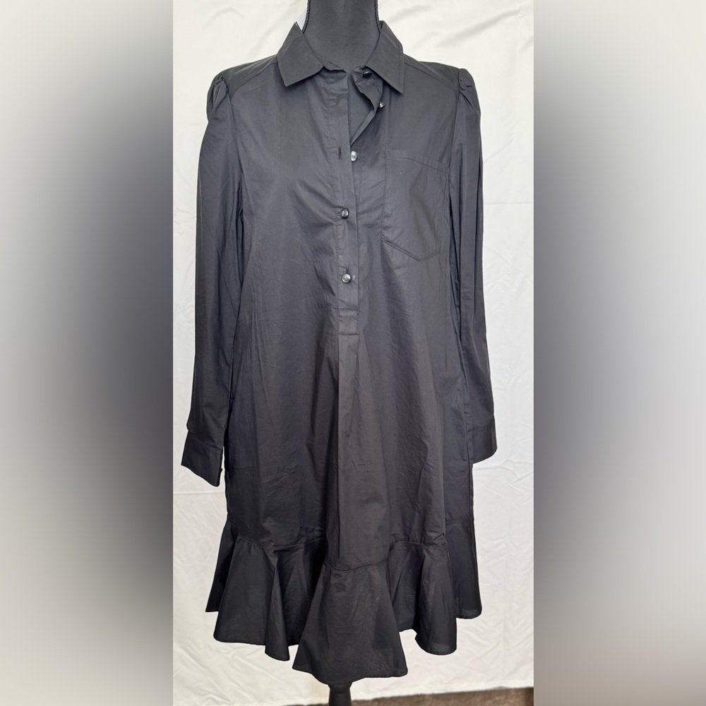 Cynthia Rowley Black Shirt Dress With Pockets